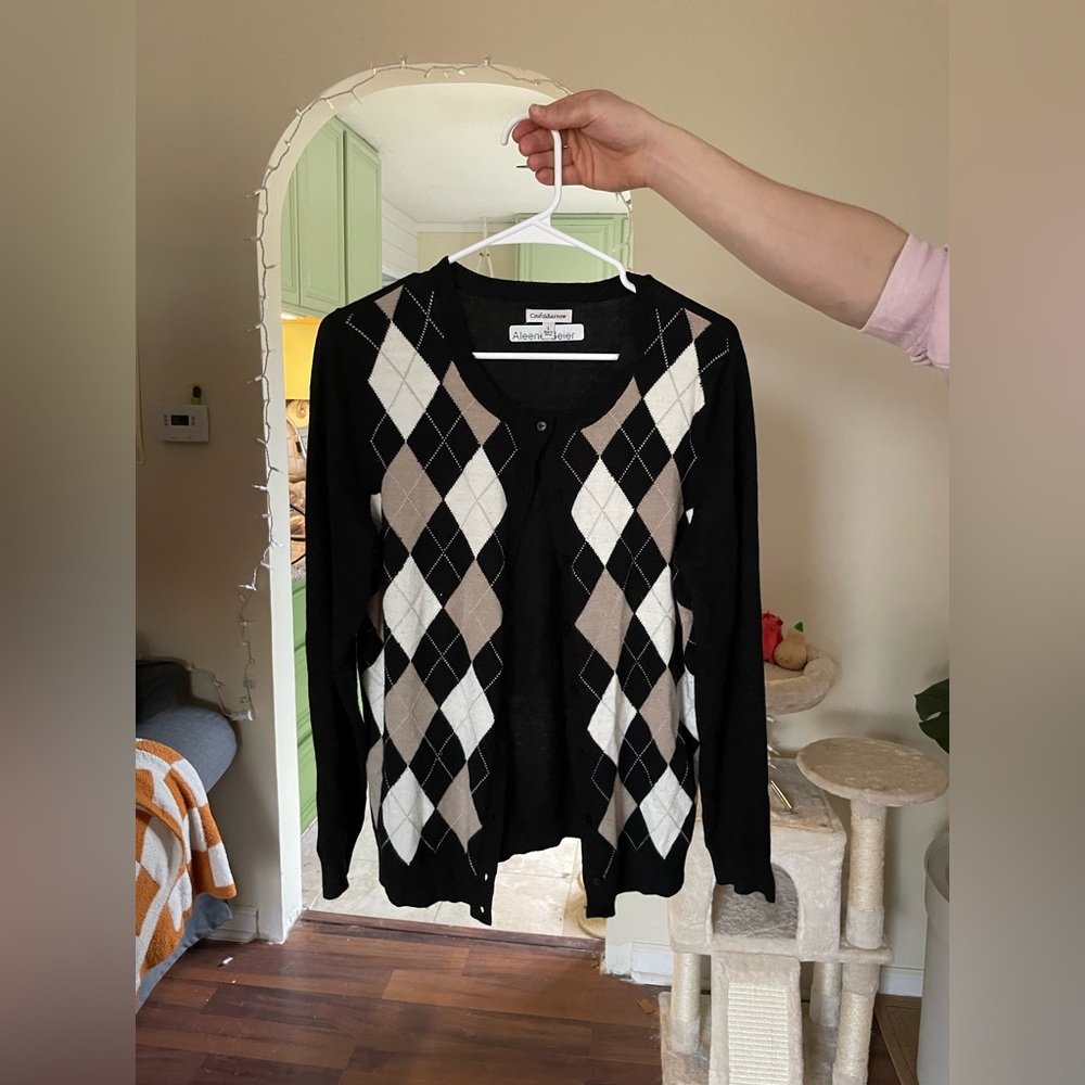 Argyle button up cardigan